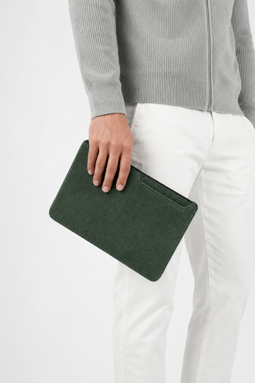 Alcantara Clutch Bag Midnight Green