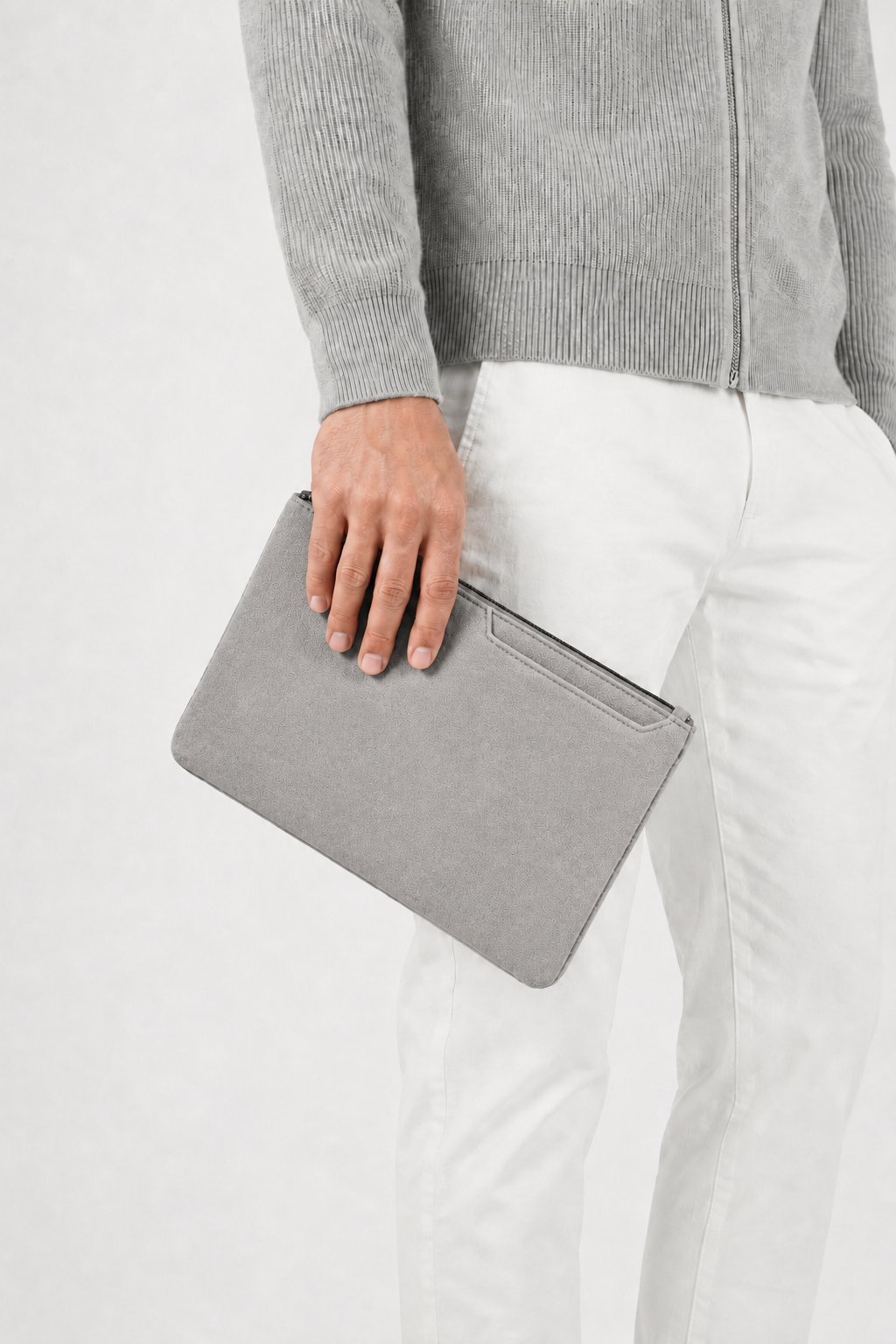 Alcantara Clutch Bag Moonstone Gray