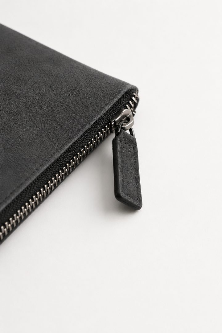 Alcantara Clutch Bag Dark Gray