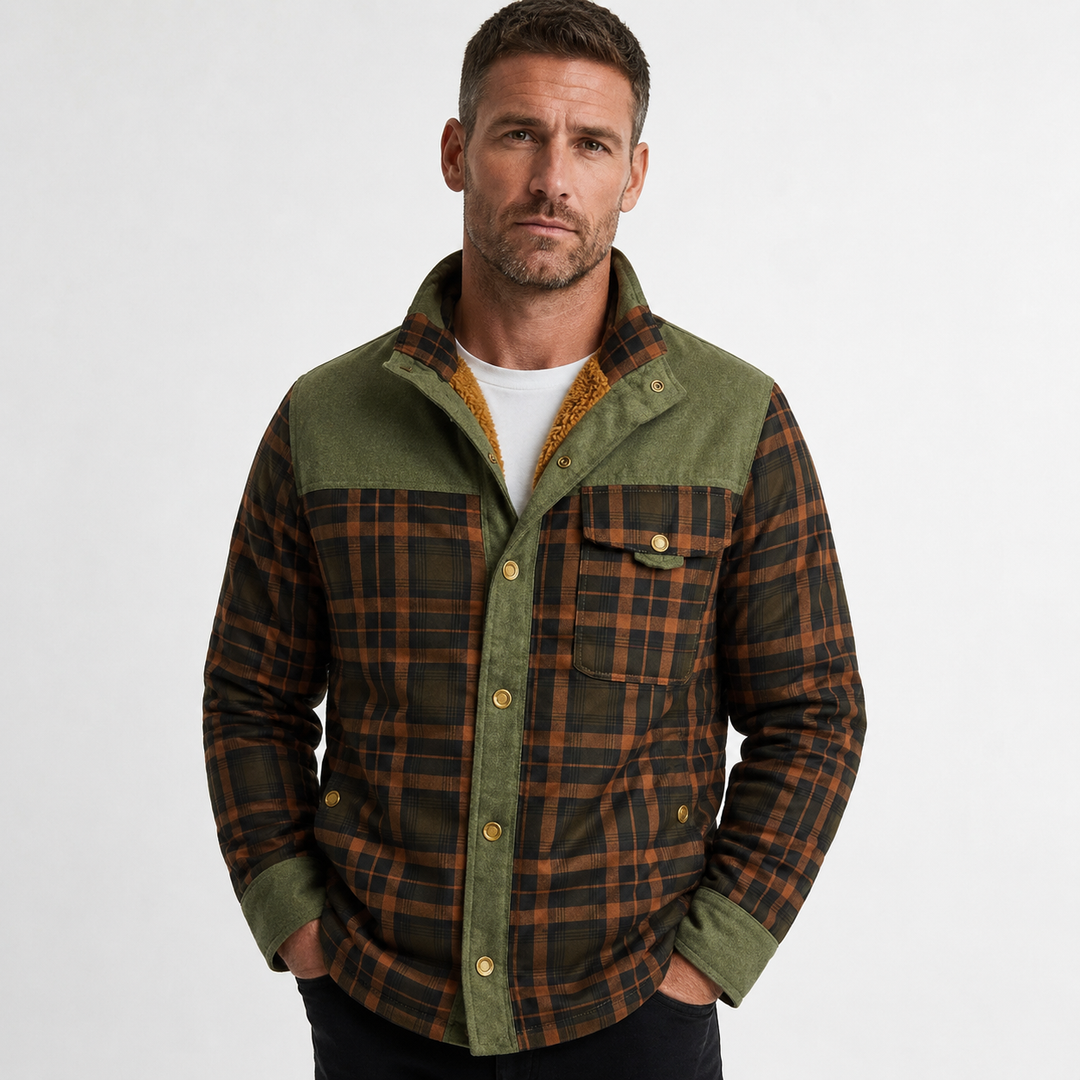 Fletcher Drummond | Sherpa-Lined Plaid Jacket For Men