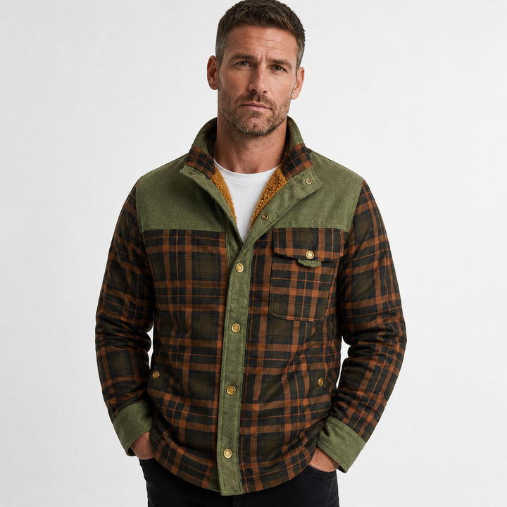 Fletcher Drummond | Sherpa-Lined Plaid Jacket For Men