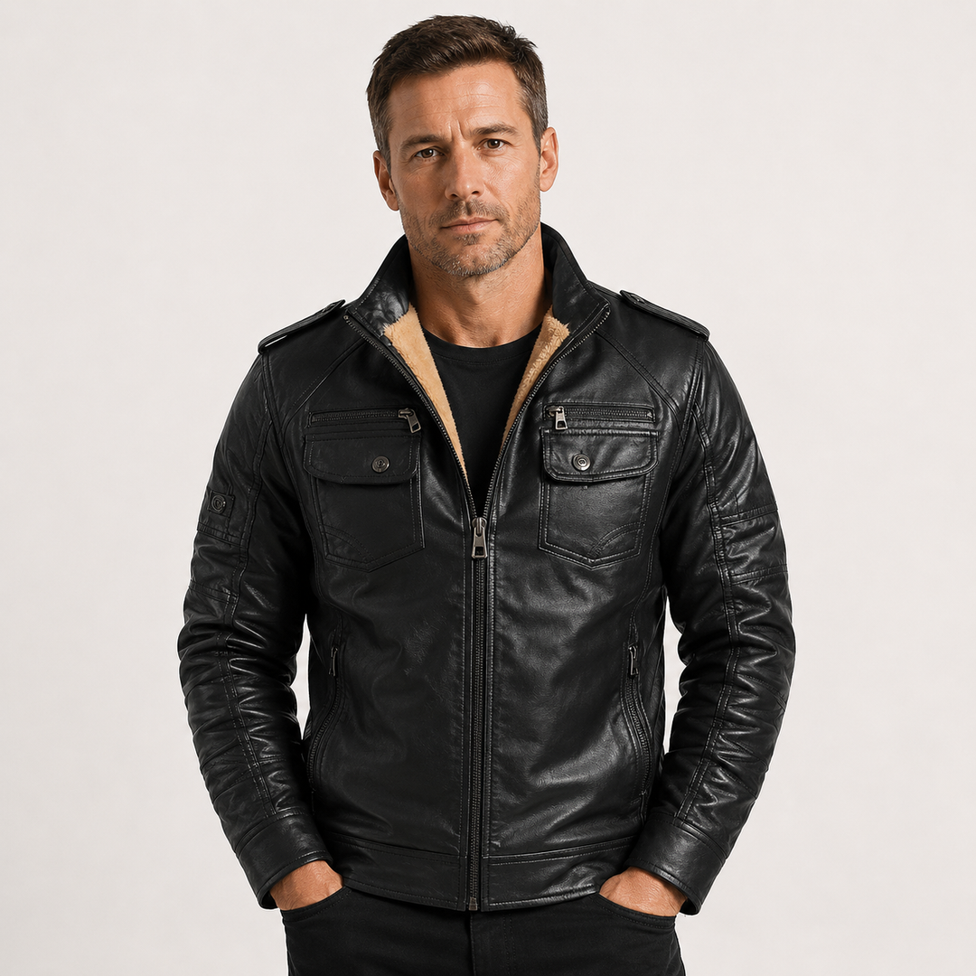 Gabriel Laurent | Premium Sherpa Leather Jacket For Men