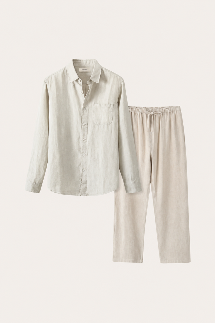 Pisa Linen Set Long Sleeve Beige/Beige