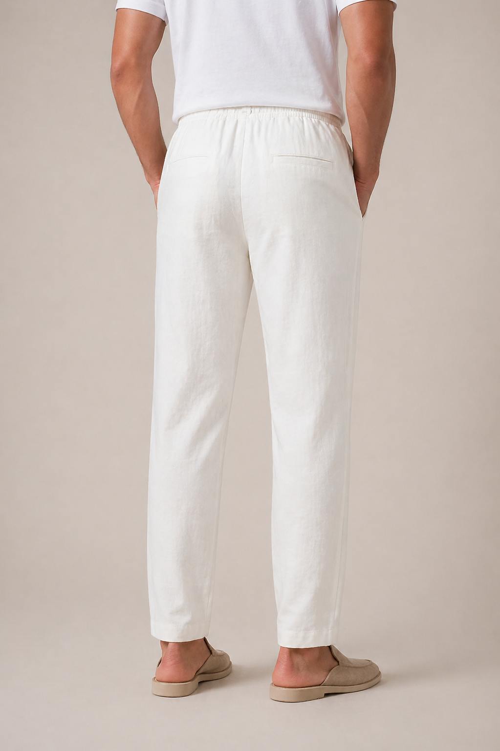 Linen Bayside Trousers White