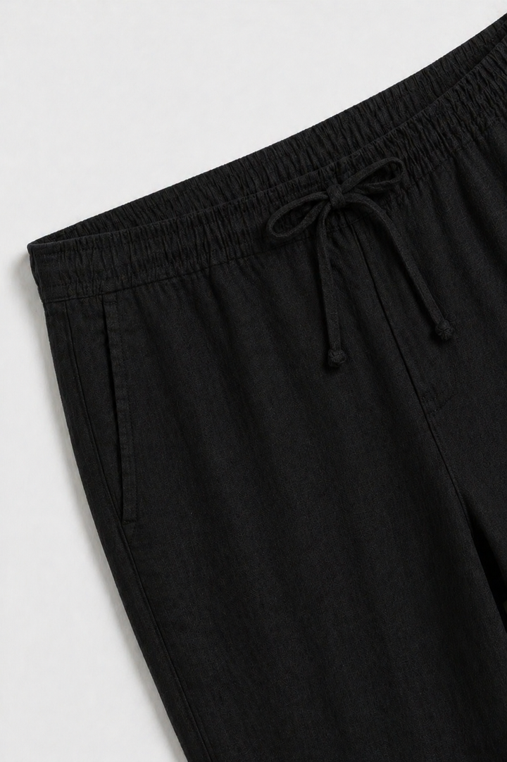 Linen Bayside Trousers Black