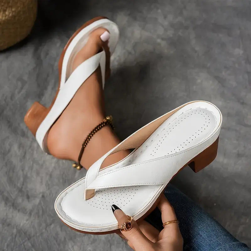 Amalfi Block-Heel Flip Sandal