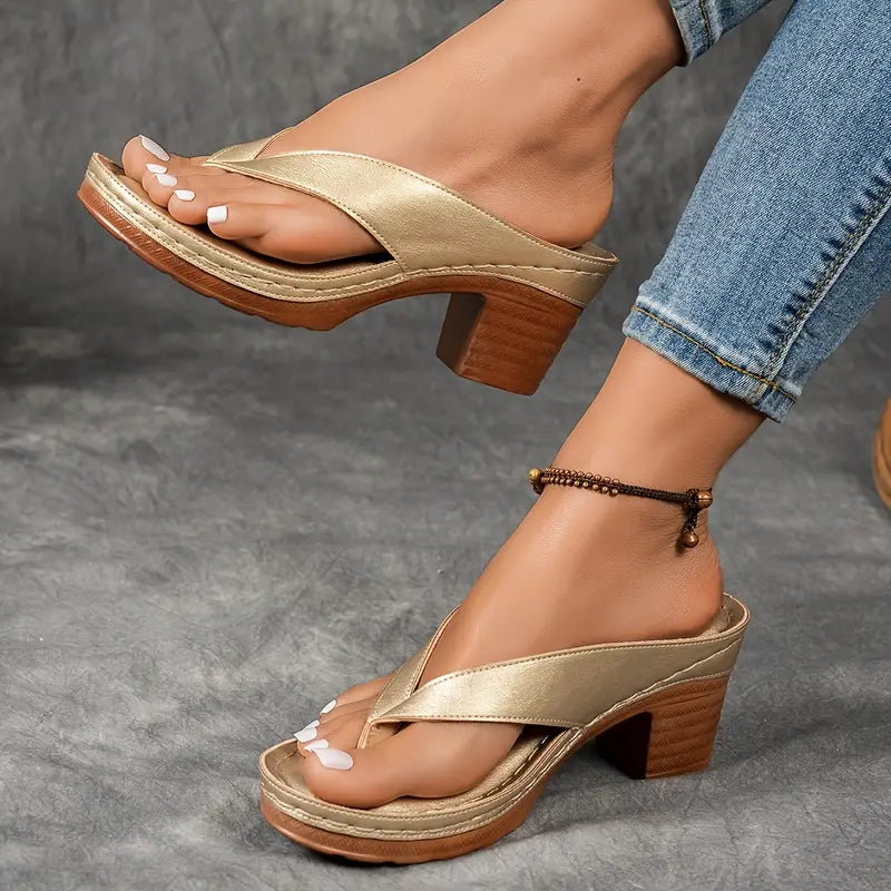 Amalfi Block-Heel Flip Sandal