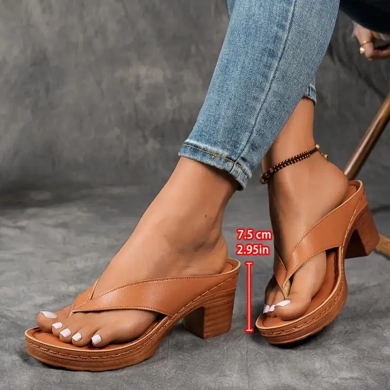 Amalfi Block-Heel Flip Sandal