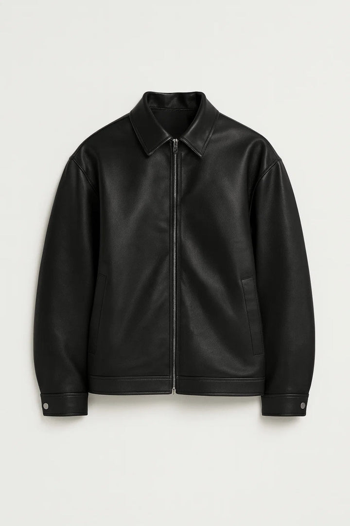 Matteo Sinclair | Premium Leather Zip Jacket For Men