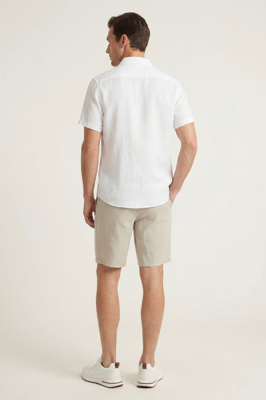 Verona Linen Shirt & Shorts White/Beige