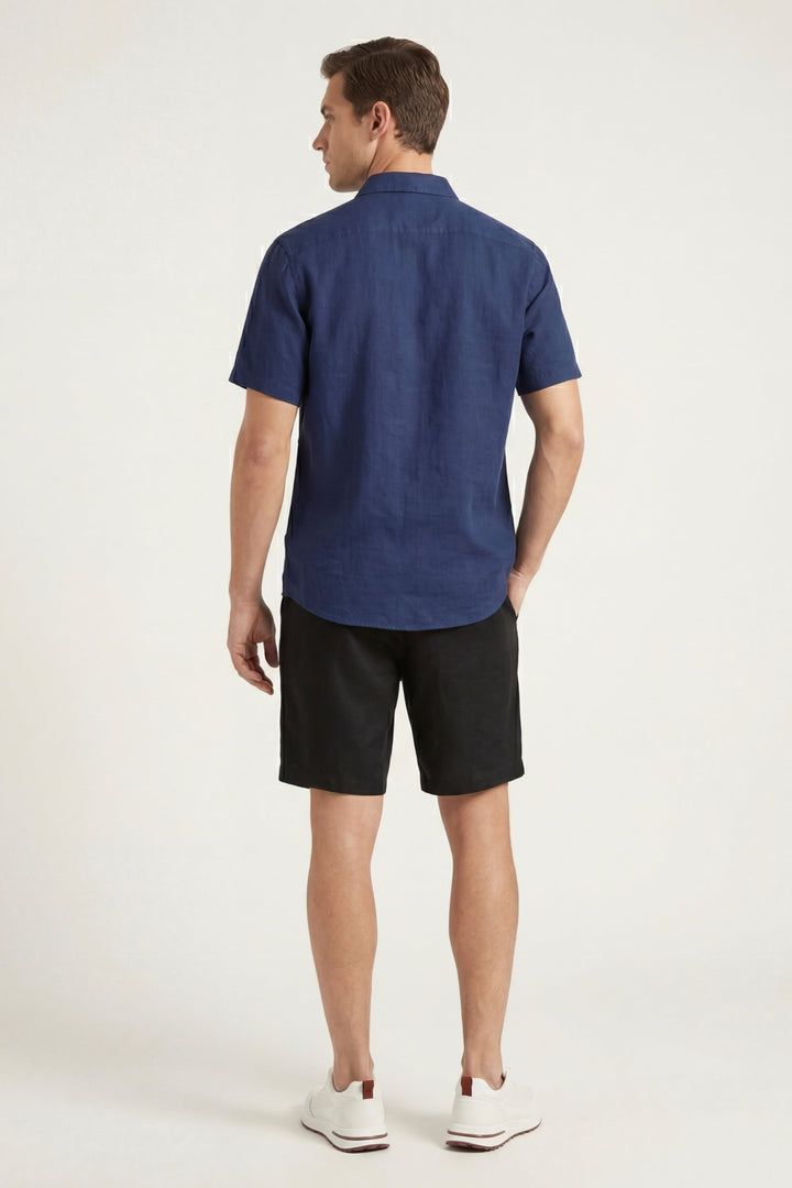 Verona Linen Shirt & Shorts Navy/Black