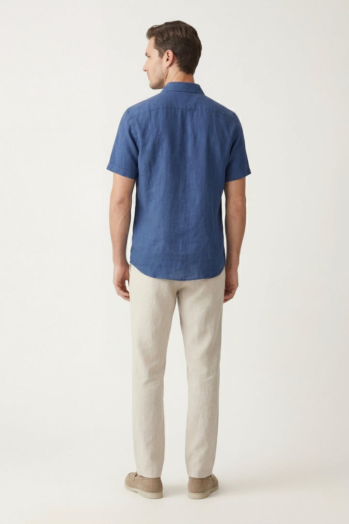 Trento Linen Set Blue/Beige