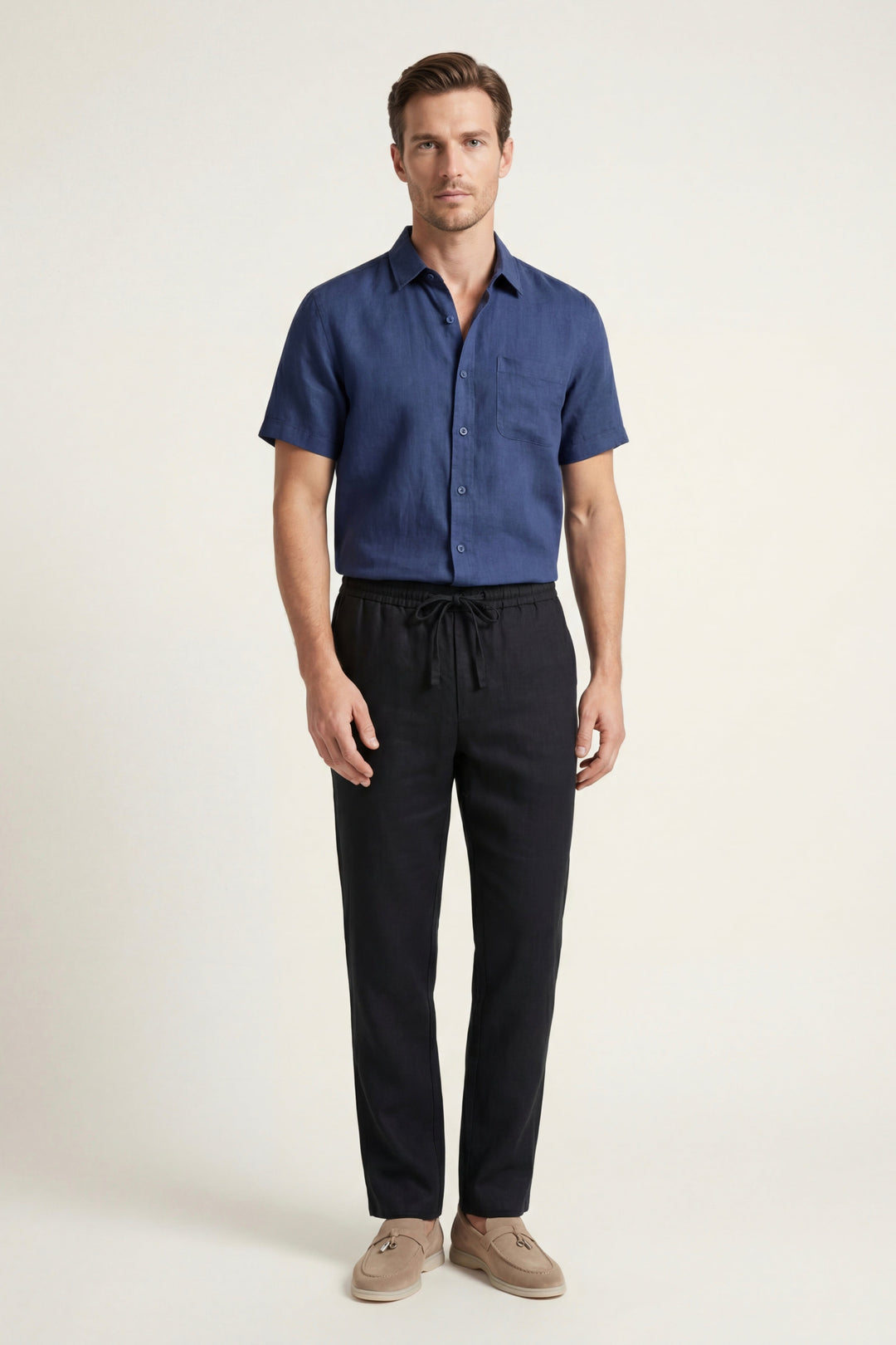 Trento Linen Set Blue/Black