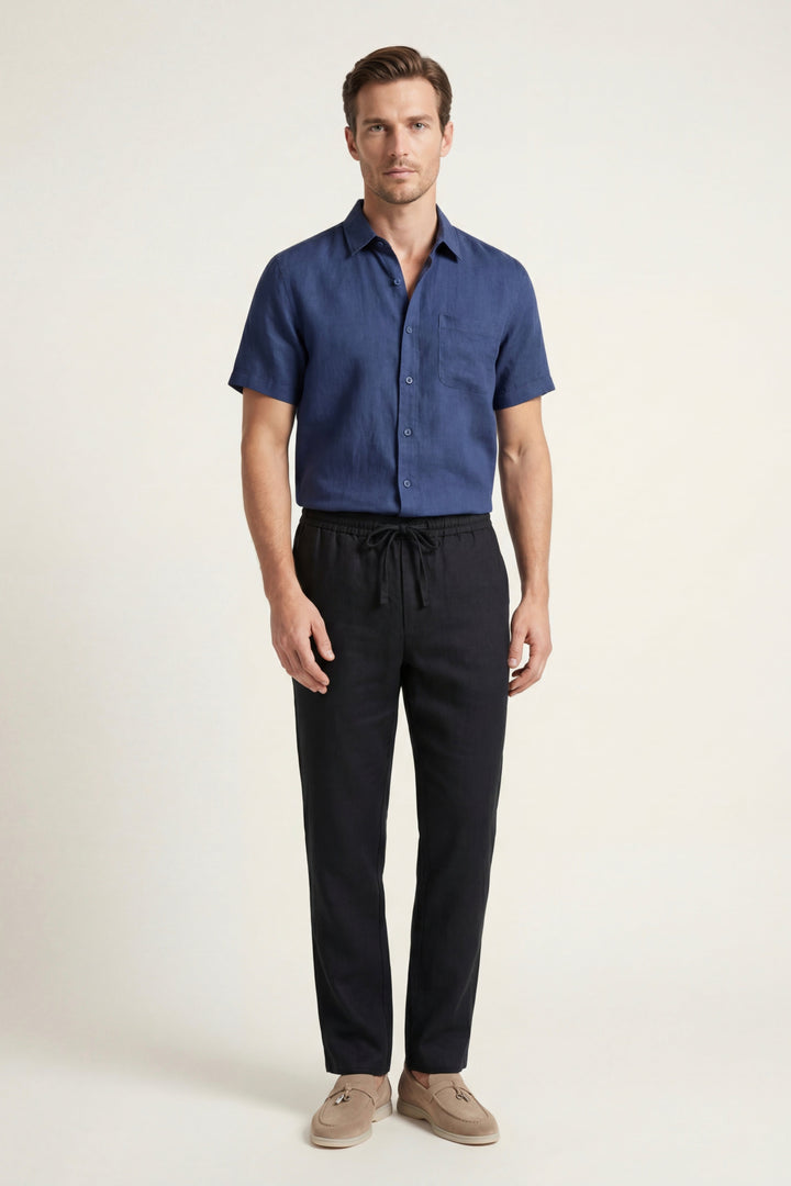 Trento Linen Set Blue/Black