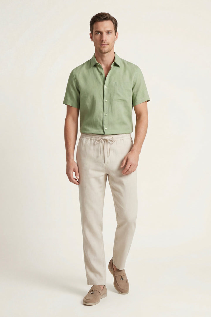 Trento Linen Set Mint Green/Beige