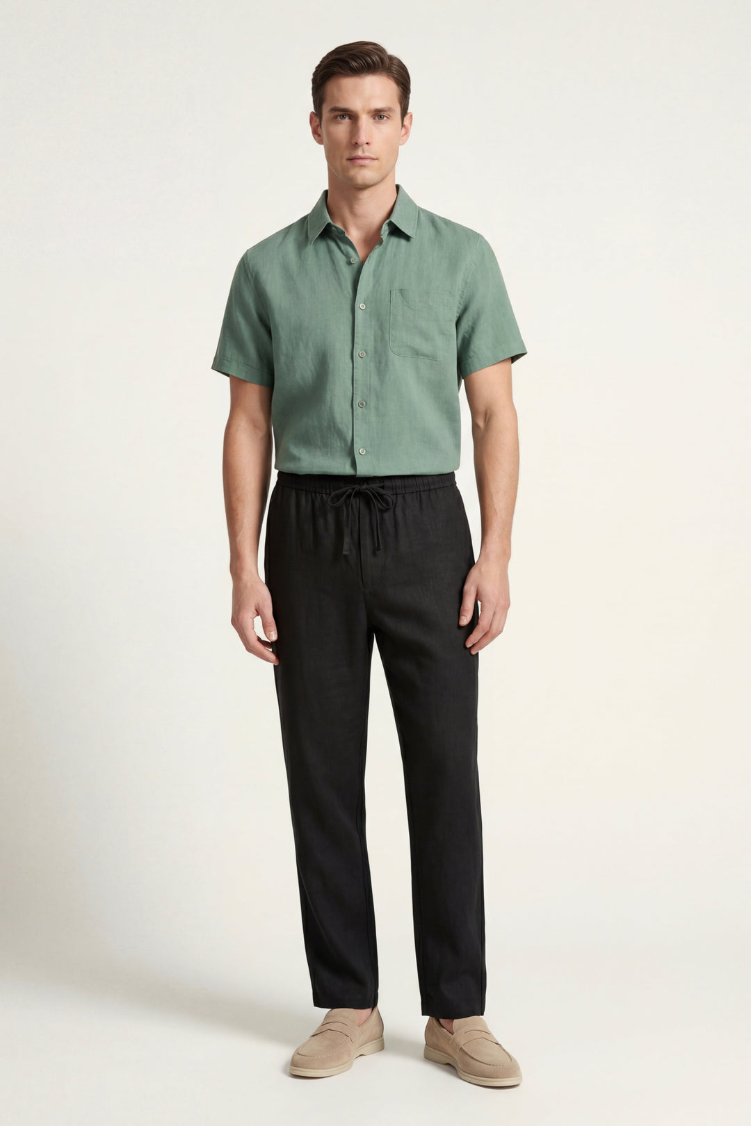Trento Linen Set Green/Black