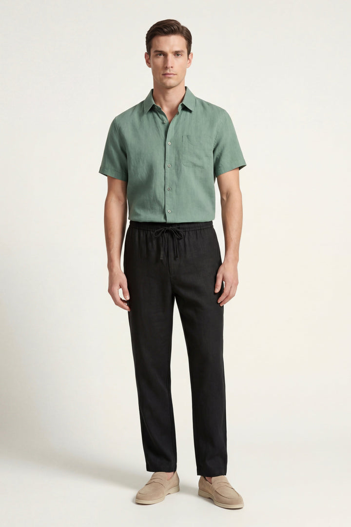 Trento Linen Set Green/Black