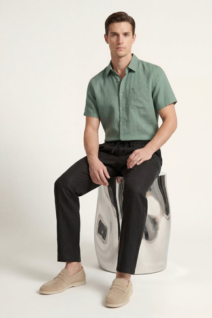 Trento Linen Set Green/Black