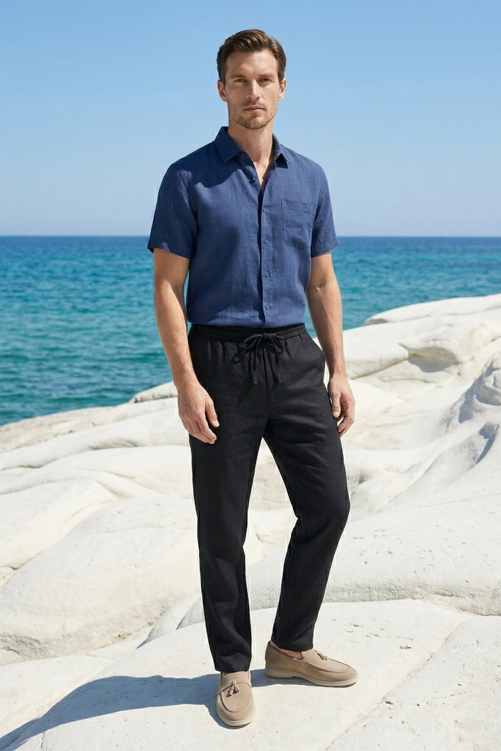 Trento Linen Set Blue/Black