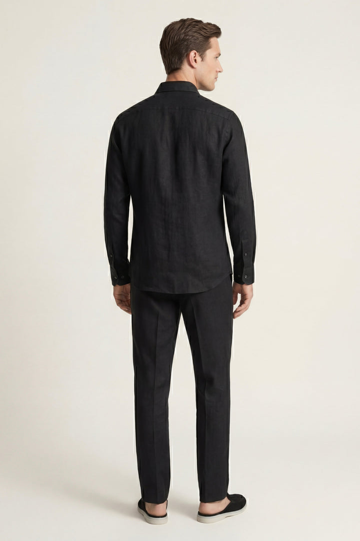 Pisa Linen Set Long Sleeve Black/Black
