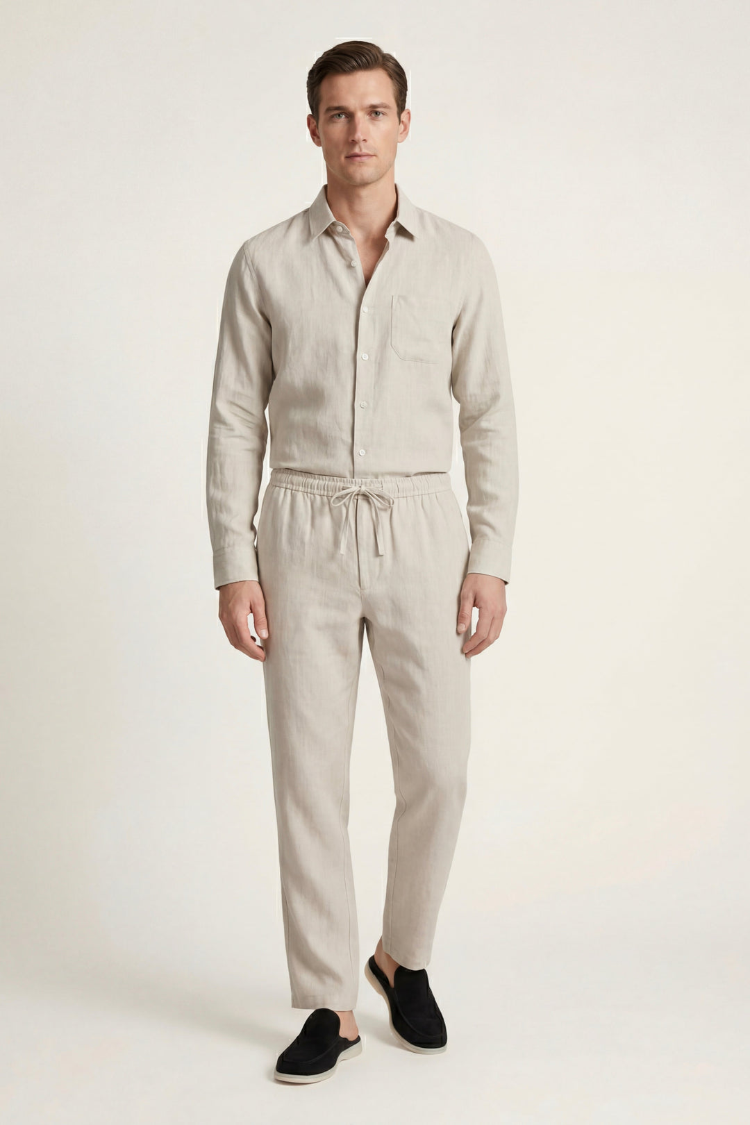 Pisa Linen Set Long Sleeve Beige/Beige