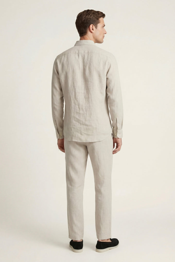 Pisa Linen Set Long Sleeve Beige/Beige