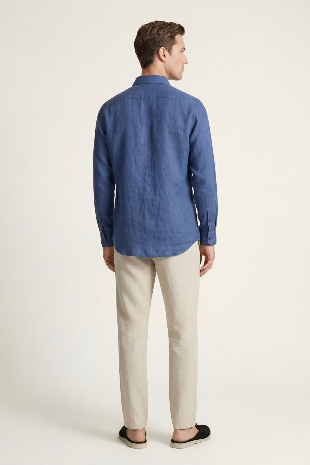 Pisa Linen Set Long Sleeve Blue/Beige