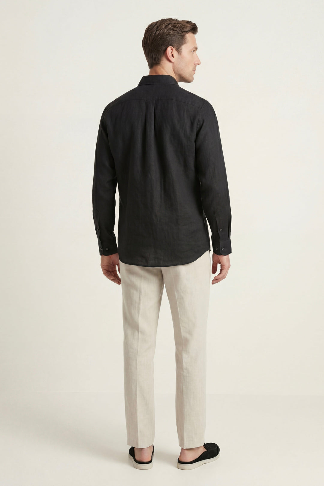 Pisa Linen Set Long Sleeve Black/Beige