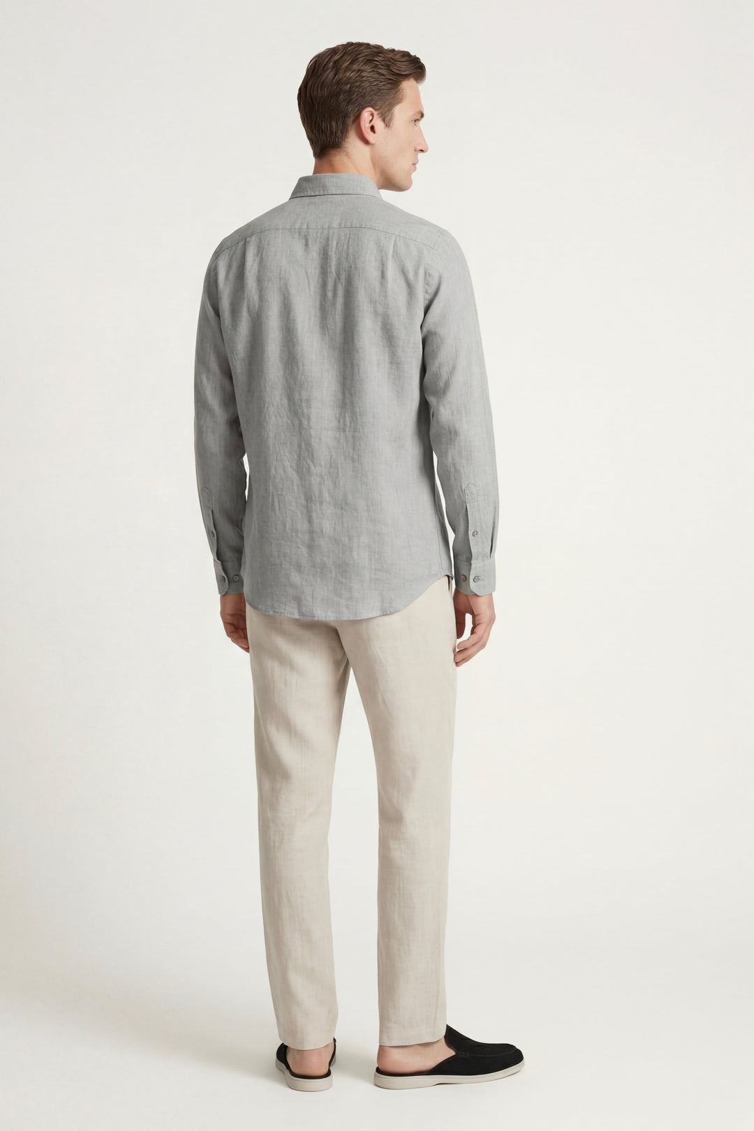 Pisa Linen Set Long Sleeve Grey/Beige