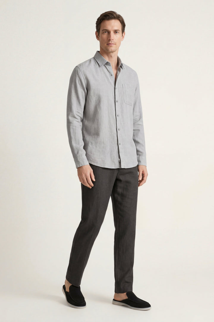 Pisa Linen Set Long Sleeve Grey/Black