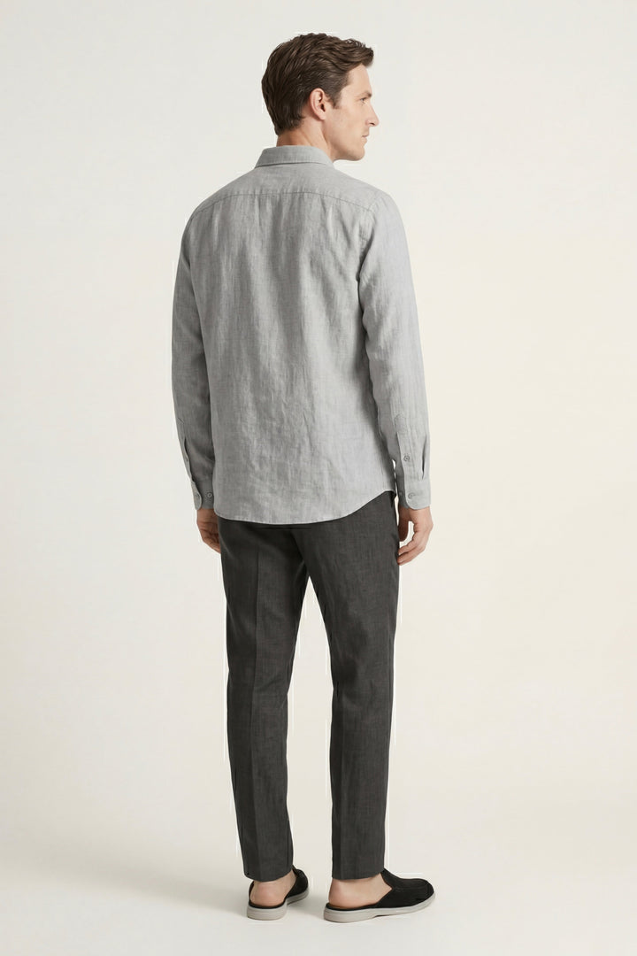 Pisa Linen Set Long Sleeve Grey/Black