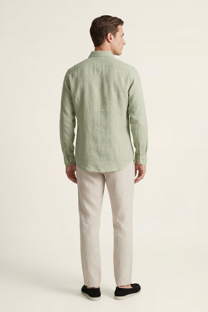Pisa Linen Set Long Sleeve Mint Green/Beige