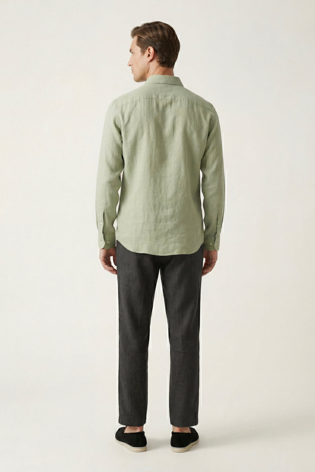 Pisa Linen Set Long Sleeve Mint Green/Black