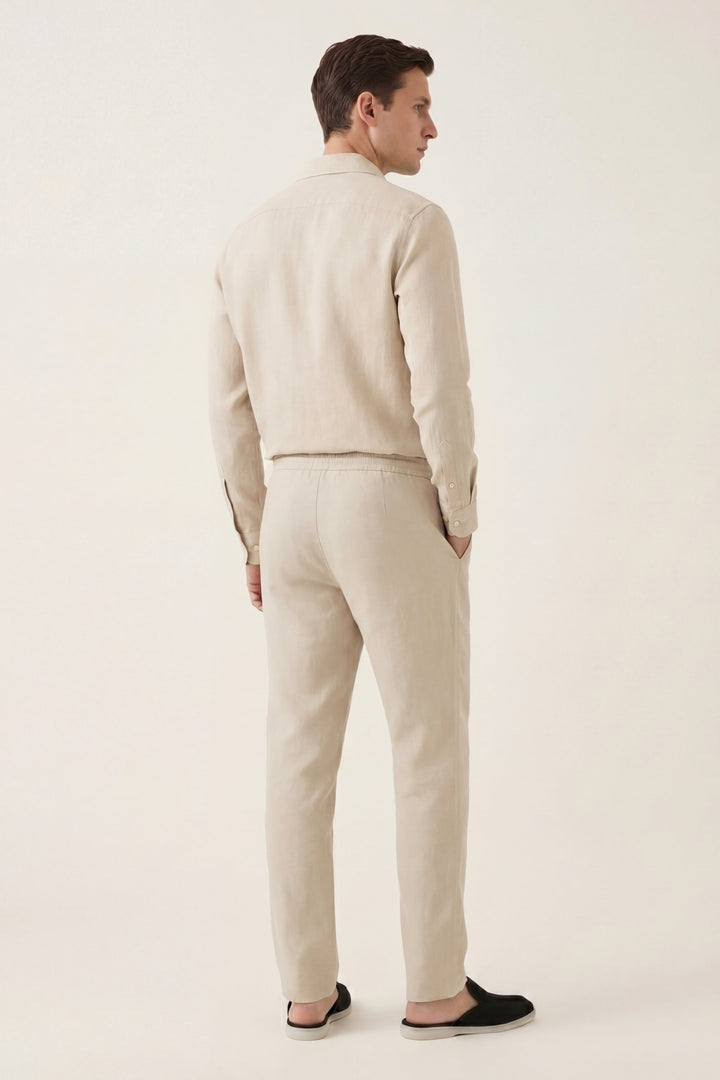 Bellagio Linen Set Long Sleeve Beige