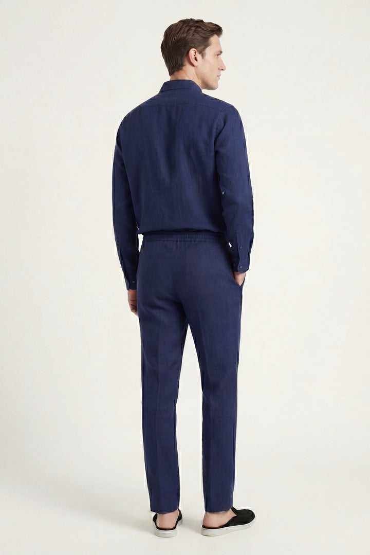 Bellagio Linen Set Long Sleeve Navy