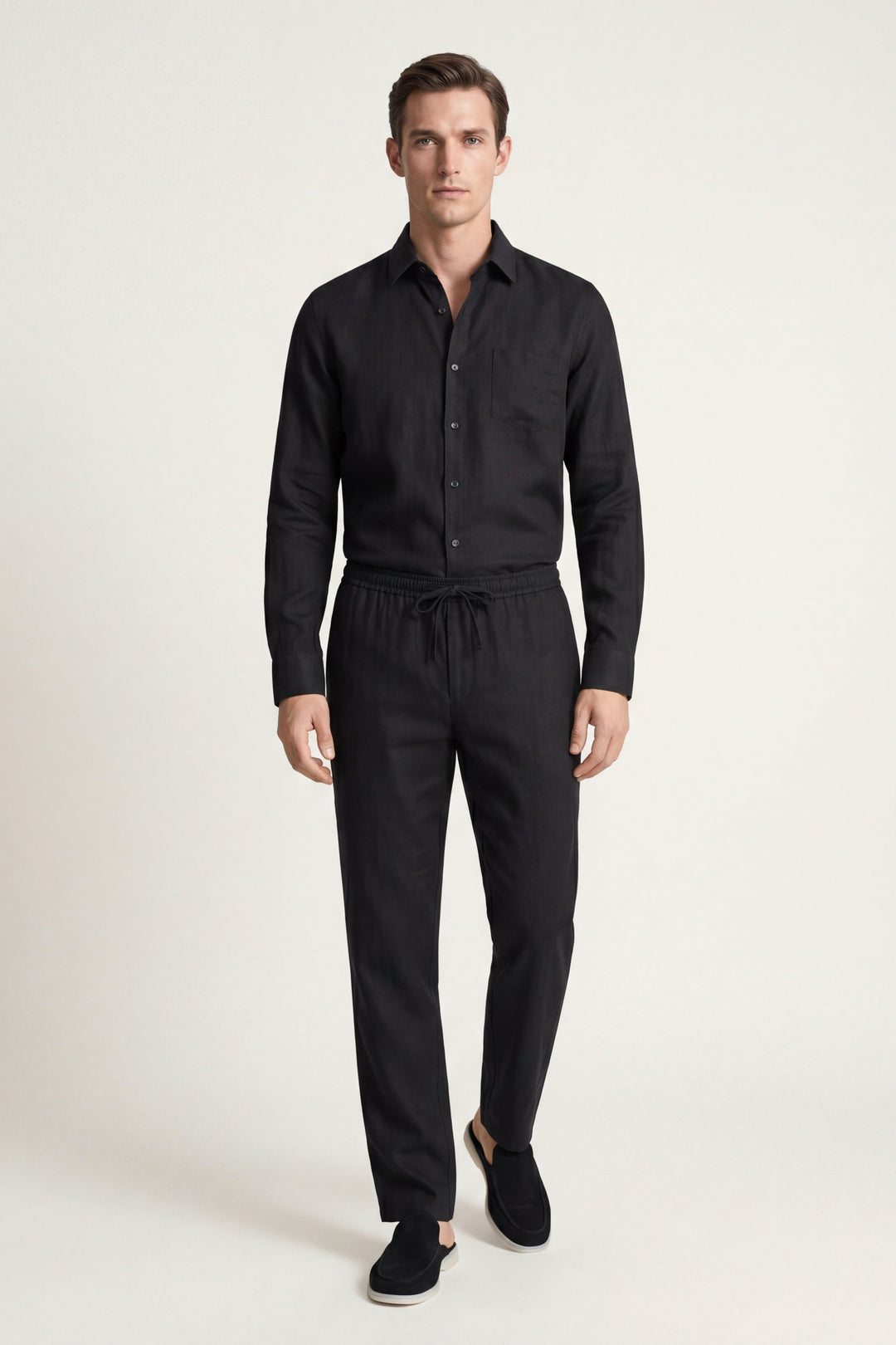 Bellagio Linen Set Long Sleeve Black