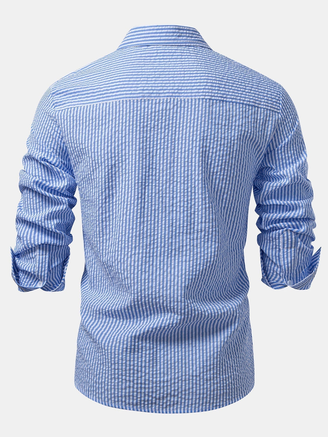 Striped Button-Up Seersucker Shirt