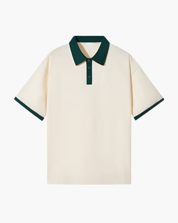 Enzo Laurent | Contrast Collar Polo with Modern Leisure Elegance For Men