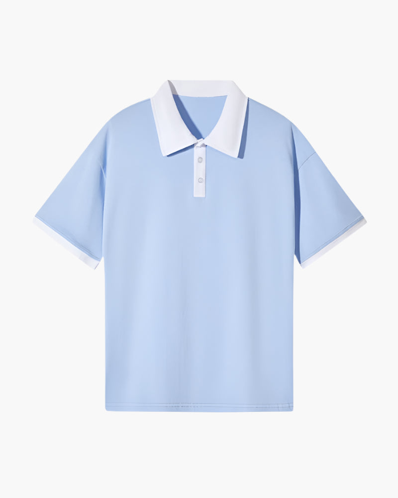 Enzo Laurent | Contrast Collar Polo with Modern Leisure Elegance For Men