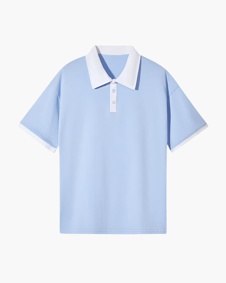 Enzo Laurent | Contrast Collar Polo with Modern Leisure Elegance For Men