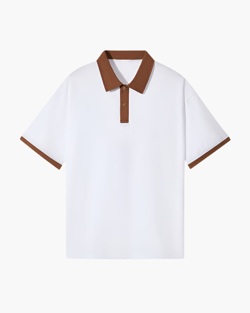 Enzo Laurent | Contrast Collar Polo with Modern Leisure Elegance For Men