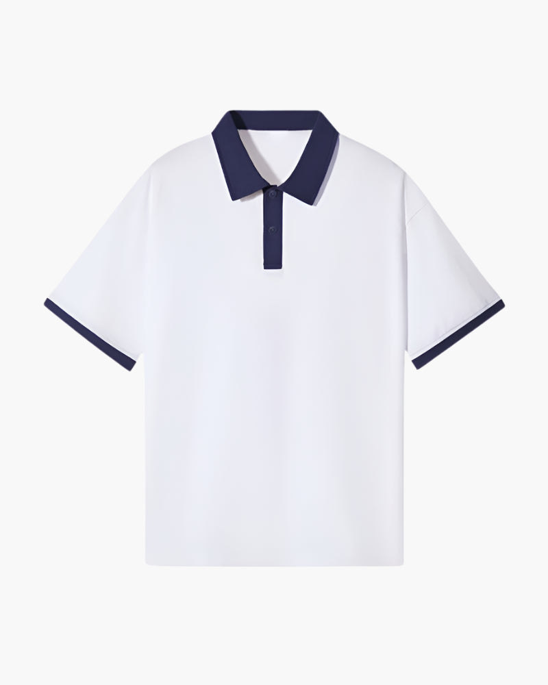 Enzo Laurent | Contrast Collar Polo with Modern Leisure Elegance For Men
