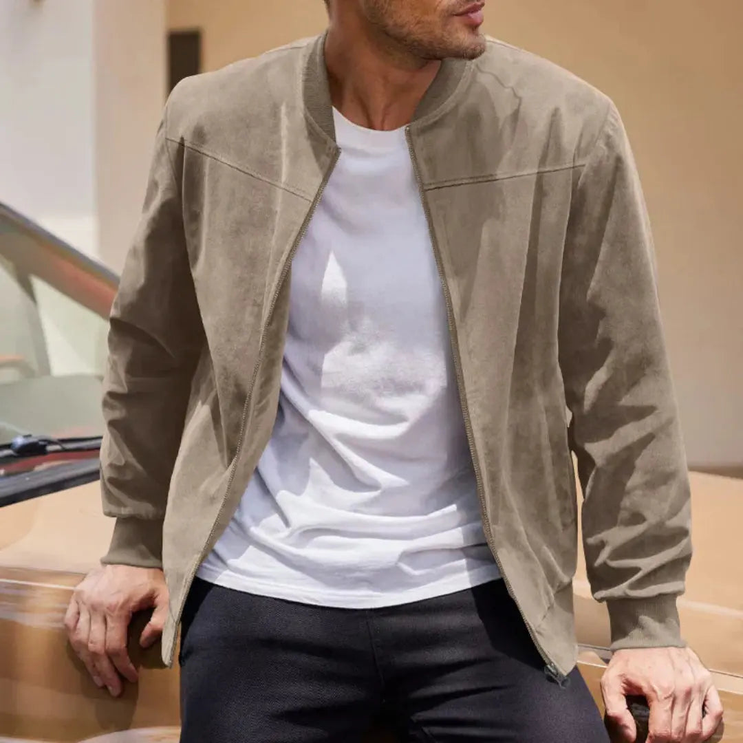 Luca Bianchi | Premium Suede-Touch Bomber Jacket For Men
