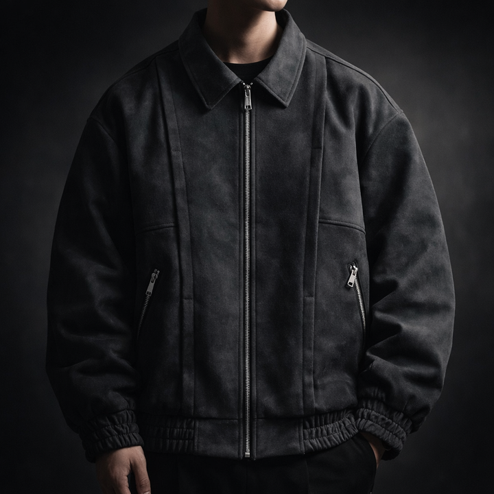 Men's Oversized Suede Bomber Jacket — Winter Fashion Australia