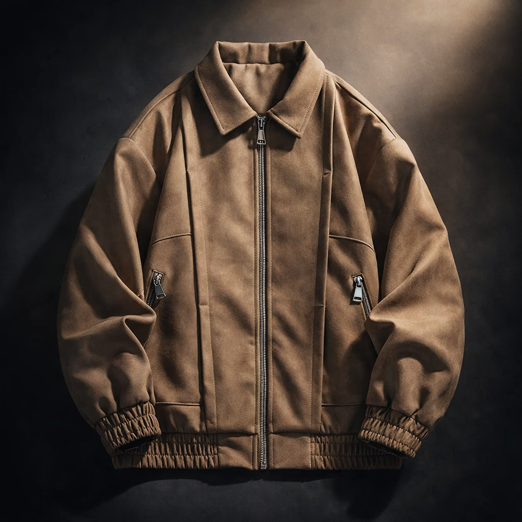Men's Oversized Suede Bomber Jacket — Winter Fashion Australia