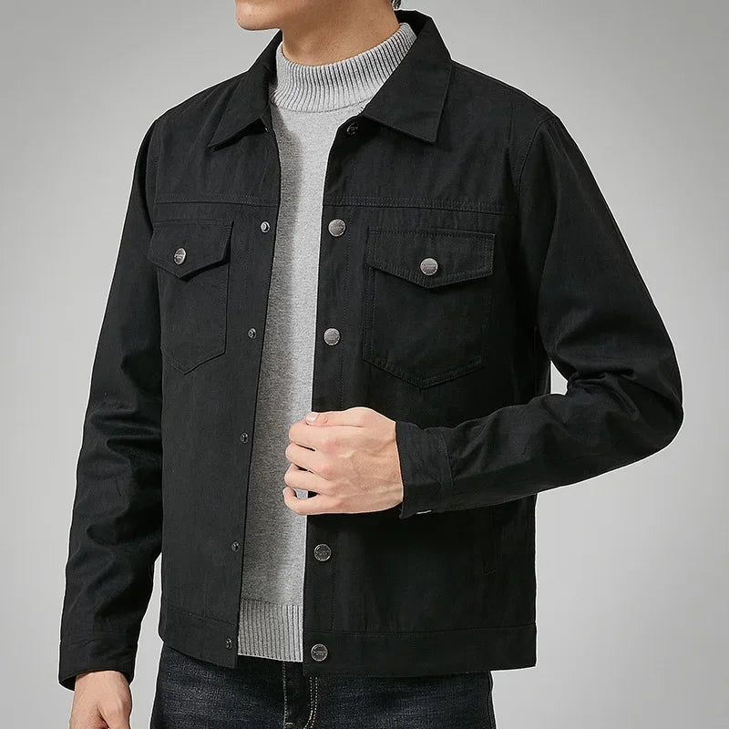 Men's Suede Trucker Jacket — Autumn Casual Outerwear