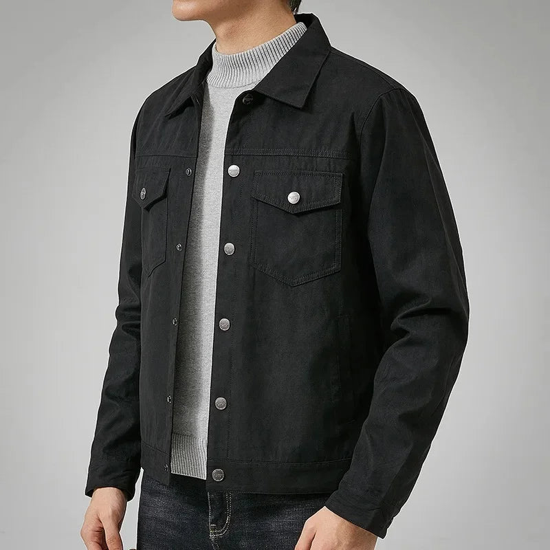 Men's Suede Trucker Jacket — Autumn Casual Outerwear