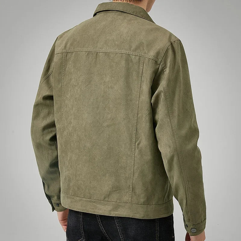 Men's Suede Trucker Jacket — Autumn Casual Outerwear