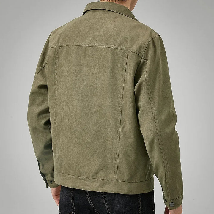 Men's Suede Trucker Jacket — Autumn Casual Outerwear