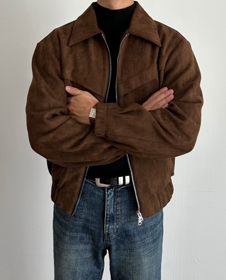 Marco Bellini | Suede Luxe Zip Jacket For Men